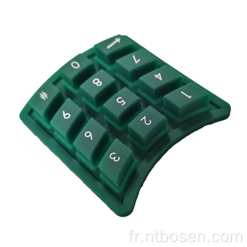 Boutons de boutons de silicone de silicone numérique vert foncé serrure